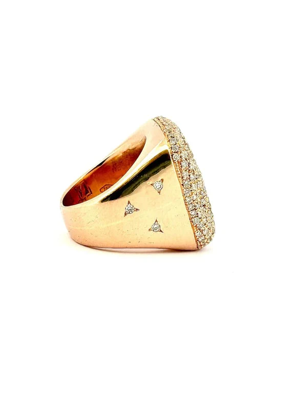 18-carat rose gold ring paved with diamonds  - Image 5
