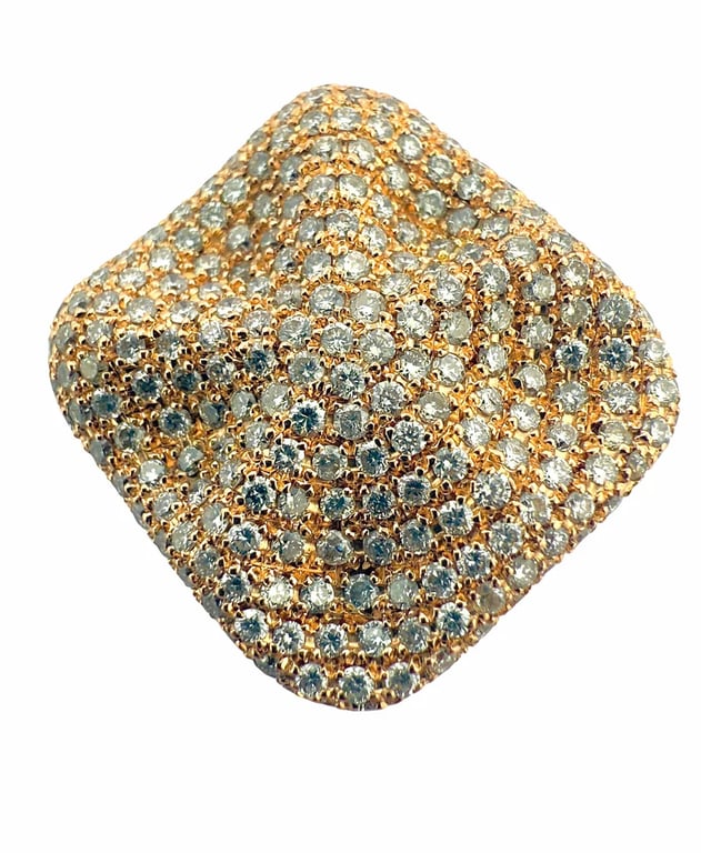 18-carat rose gold ring paved with diamonds  - Image 6