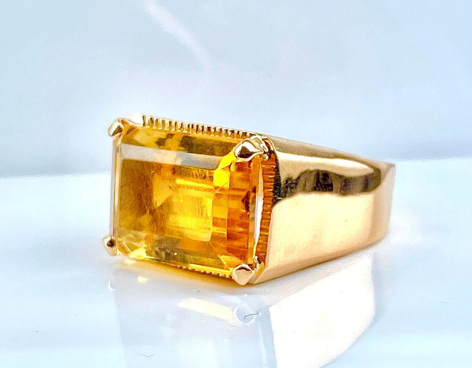 Yellow gold ring, yellow topaz - Image 3
