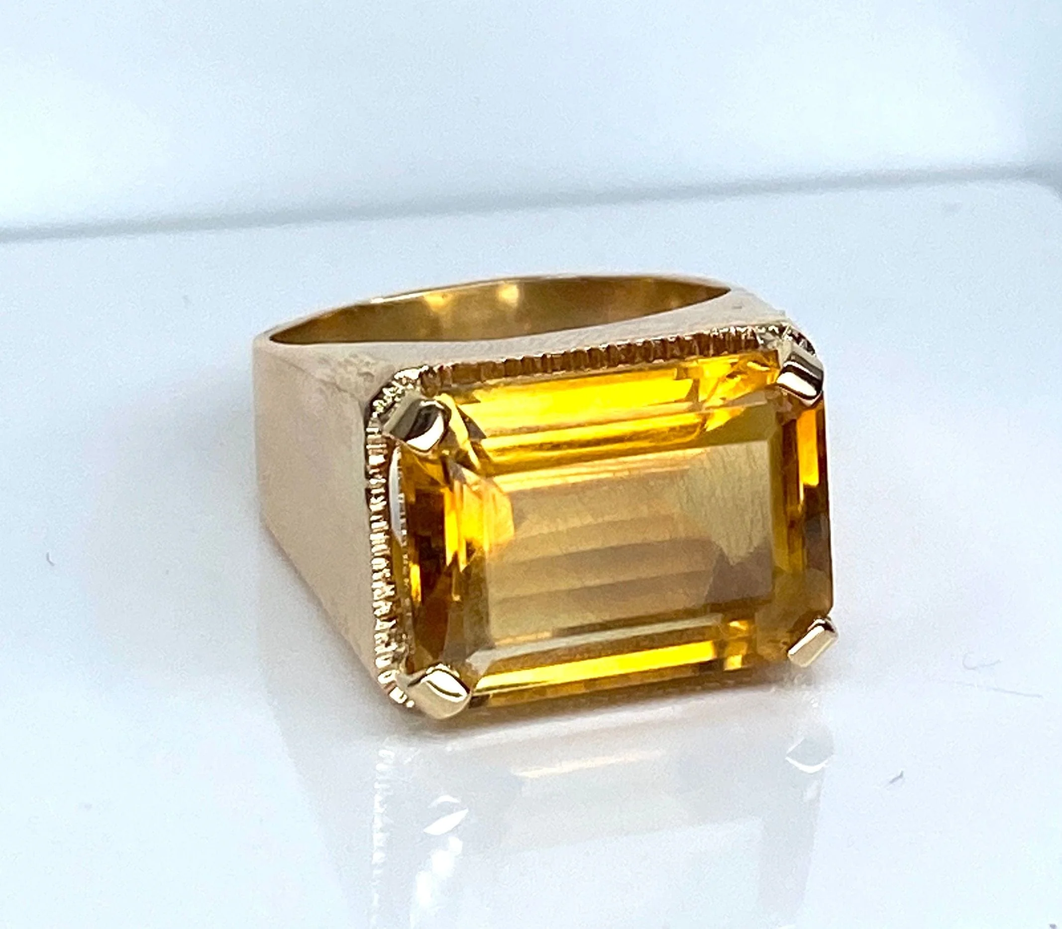 Yellow gold ring, yellow topaz - Image 5