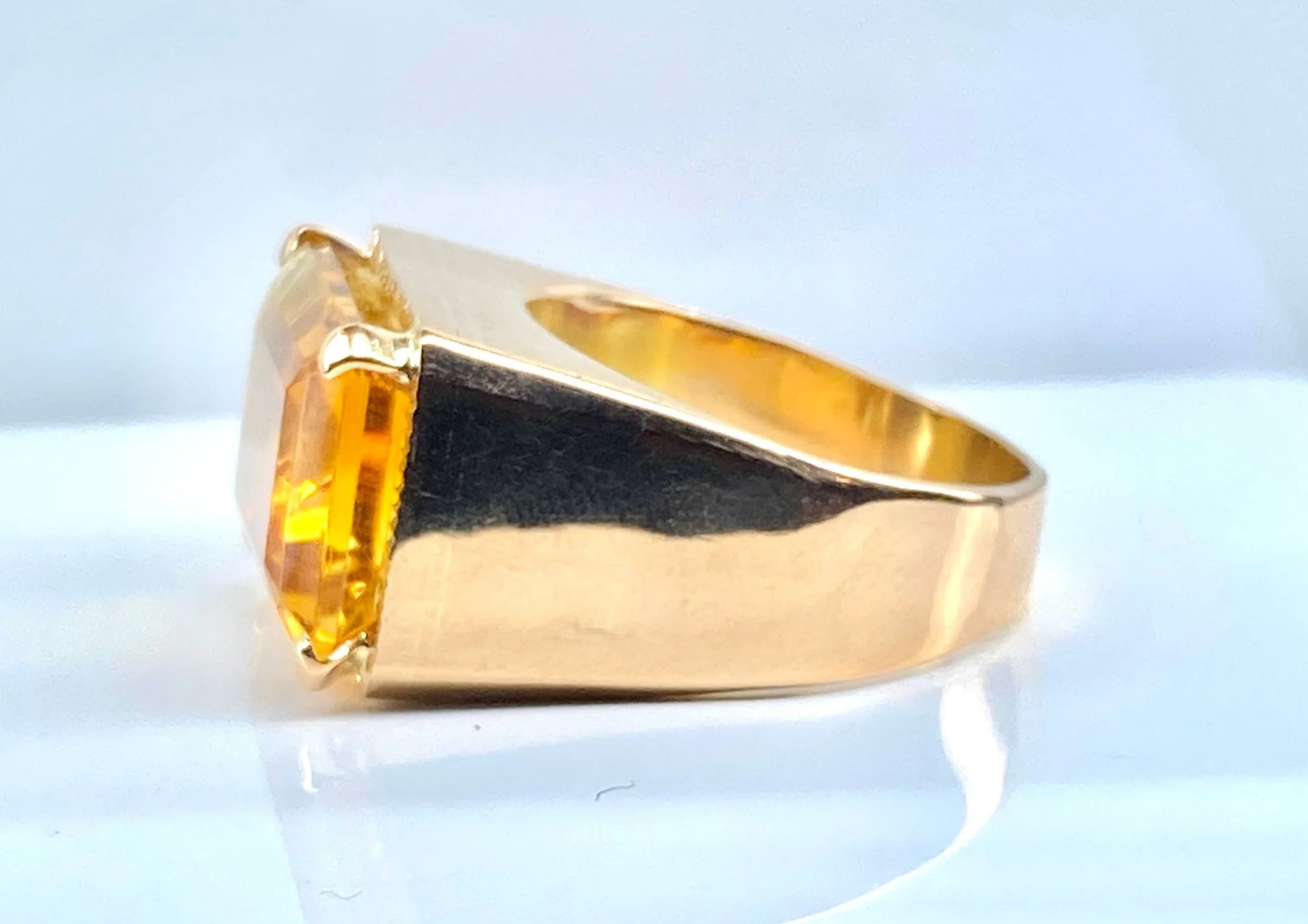 Yellow gold ring, yellow topaz - Image 6