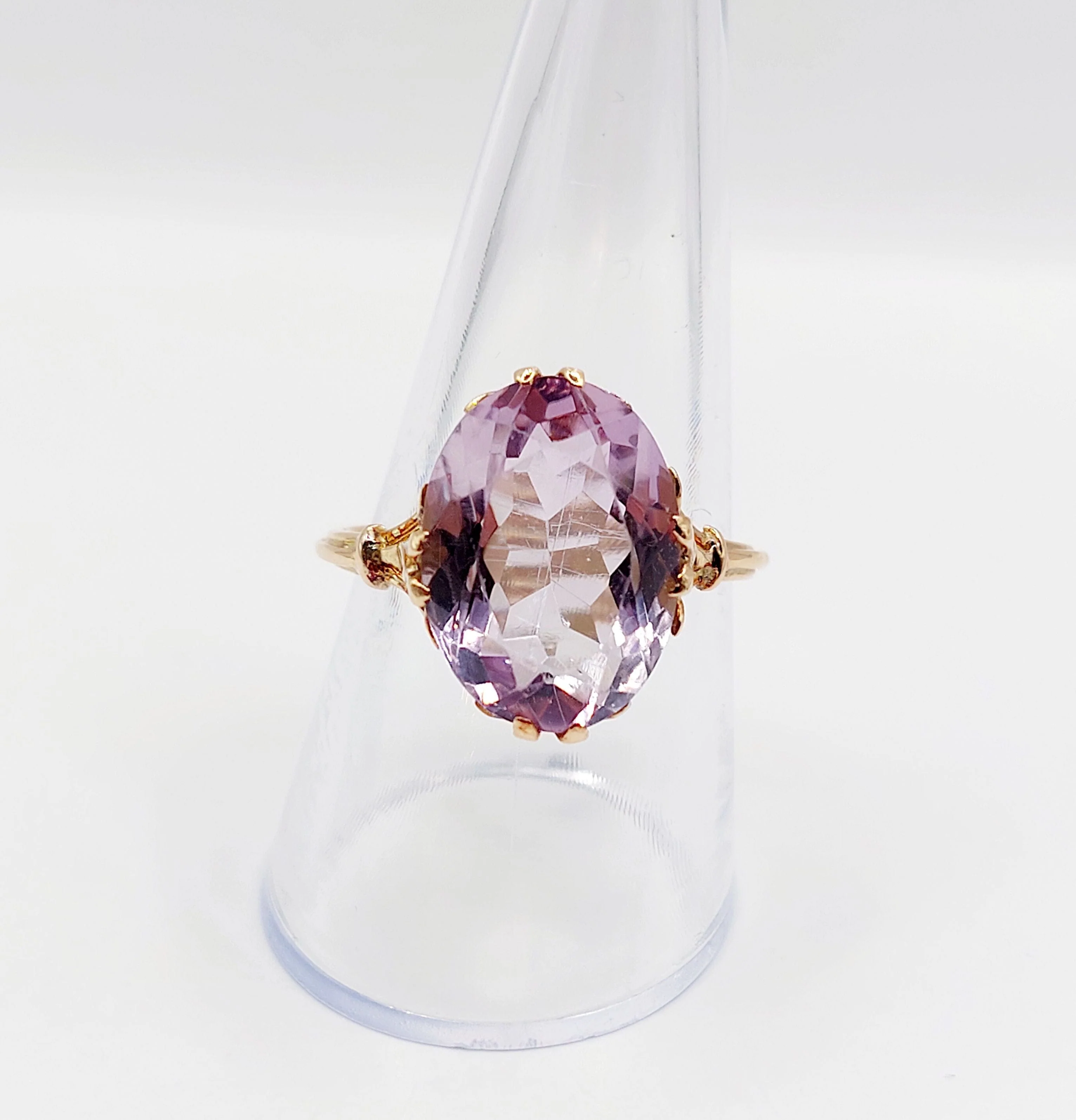 Rose gold amethyst cocktail ring (circa 1900)  - Image 11