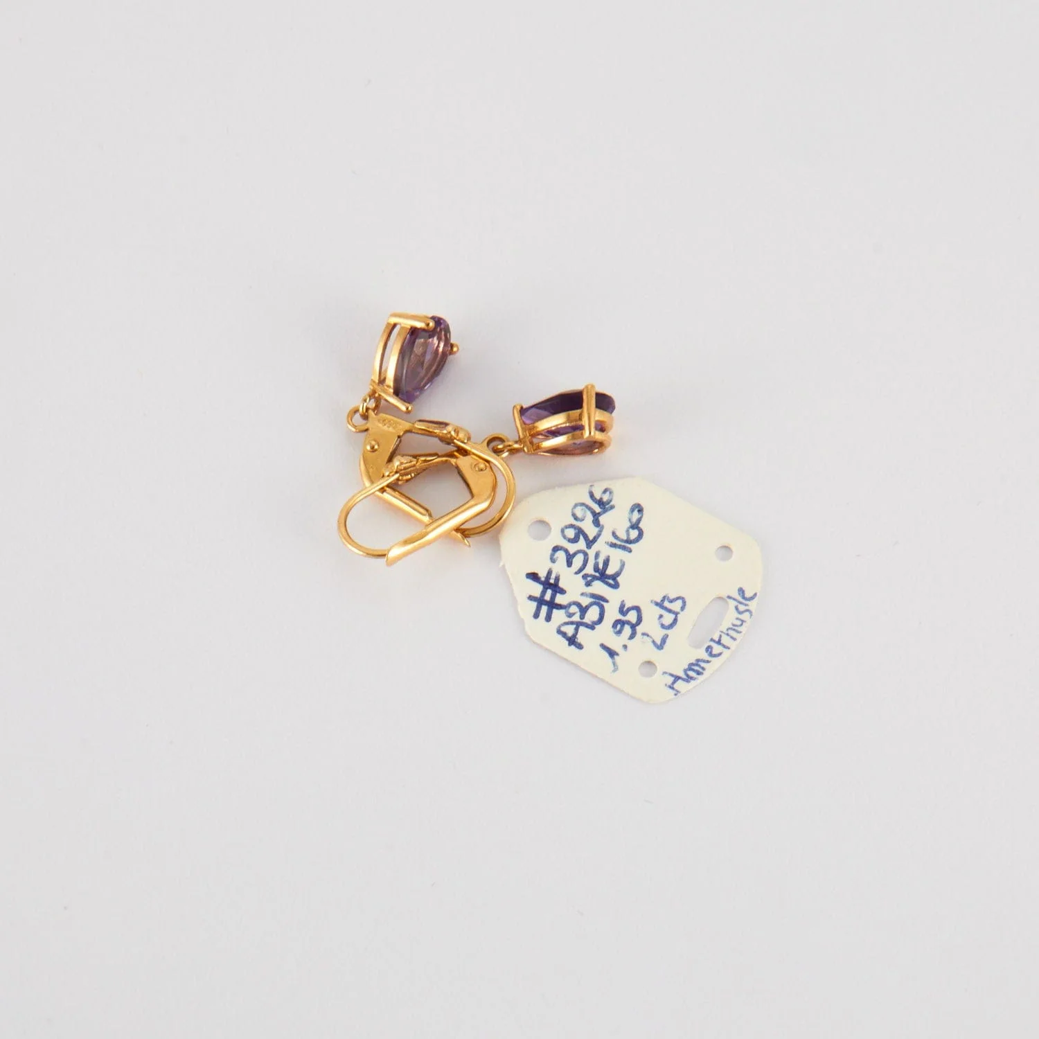Earrings in Yellow Gold, Amethyst - Image 5