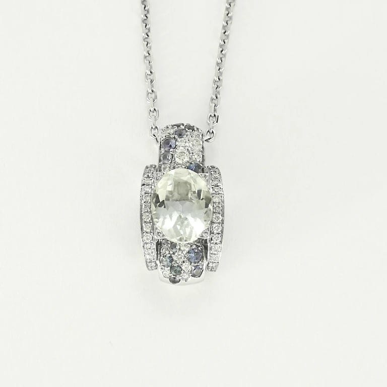 MAUBOUSSIN - White gold necklace, diamonds, topaz  - Image 3