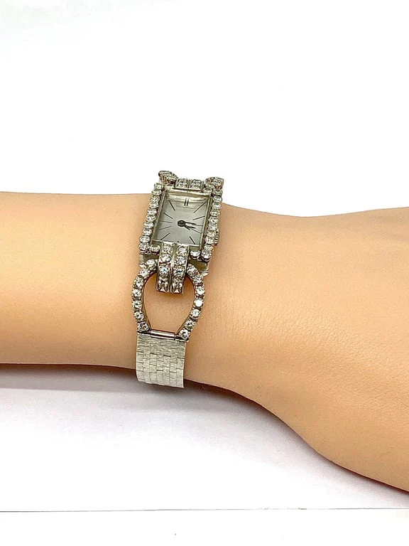 White gold watch set with diamonds circa 1960/1980 - Image 10