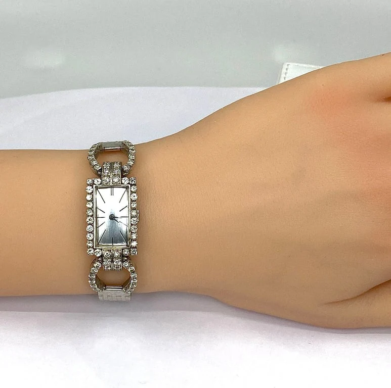 White gold watch set with diamonds circa 1960/1980 - Image 11