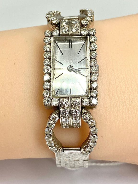 White gold watch set with diamonds circa 1960/1980 - Image 12