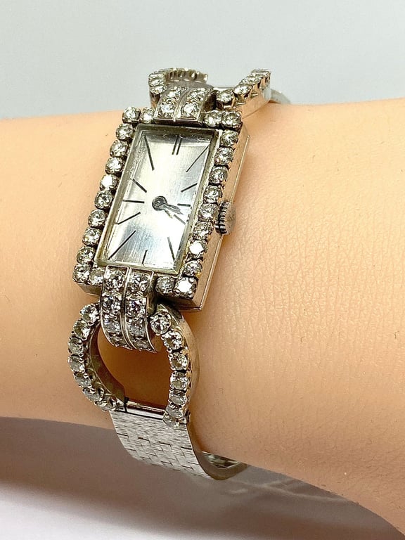 White gold watch set with diamonds circa 1960/1980 - Image 13