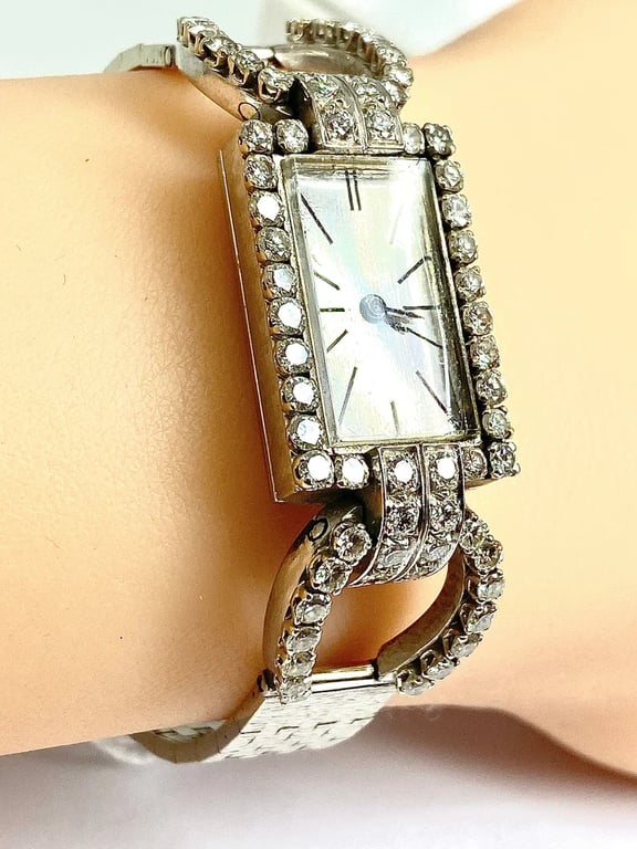 White gold watch set with diamonds circa 1960/1980 - Image 14