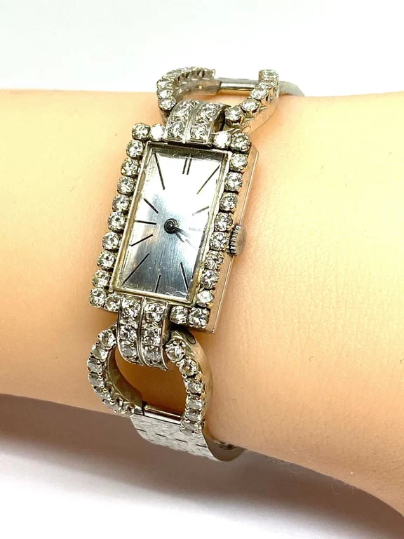 White gold watch set with diamonds circa 1960/1980 - Image 15