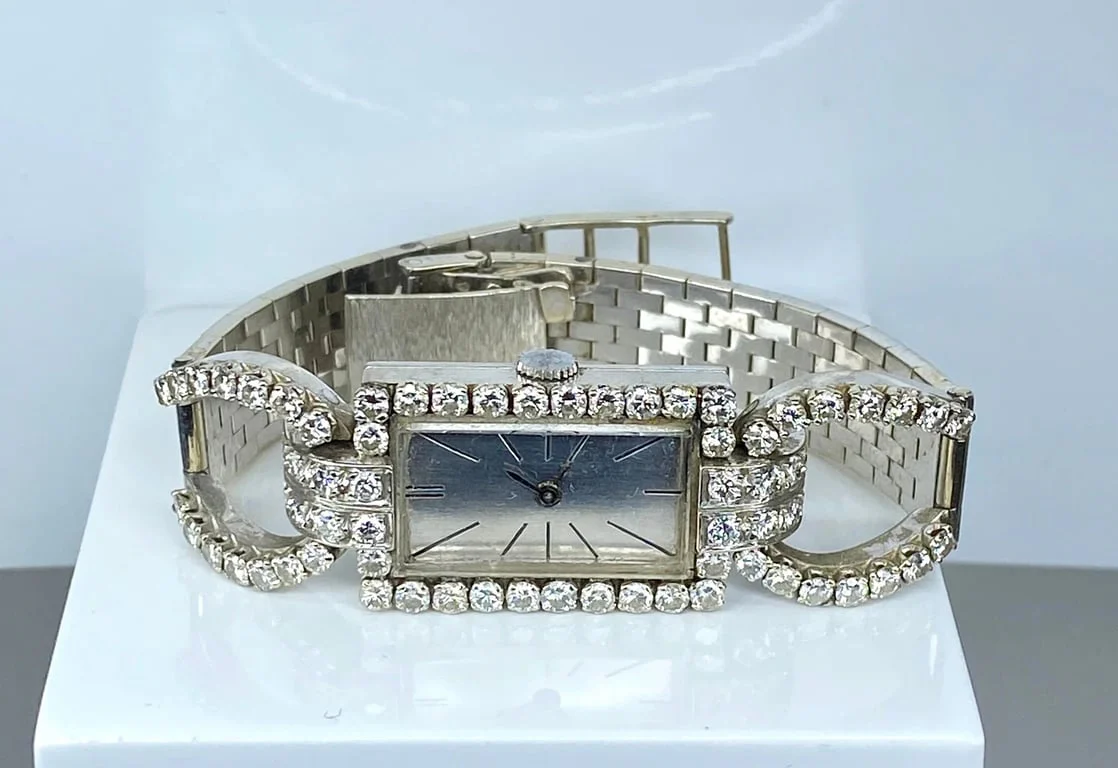 White gold watch set with diamonds circa 1960/1980 - Image 4