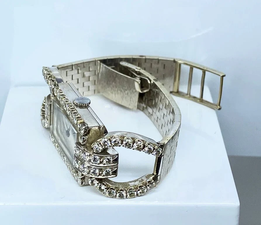 White gold watch set with diamonds circa 1960/1980 - Image 5