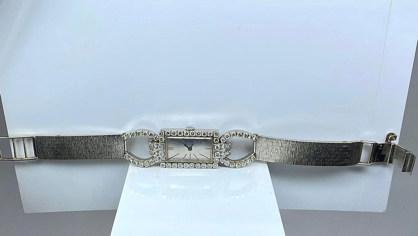 White gold watch set with diamonds circa 1960/1980 - Image 7