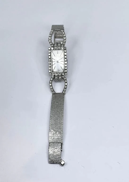White gold watch set with diamonds circa 1960/1980 - Image 8