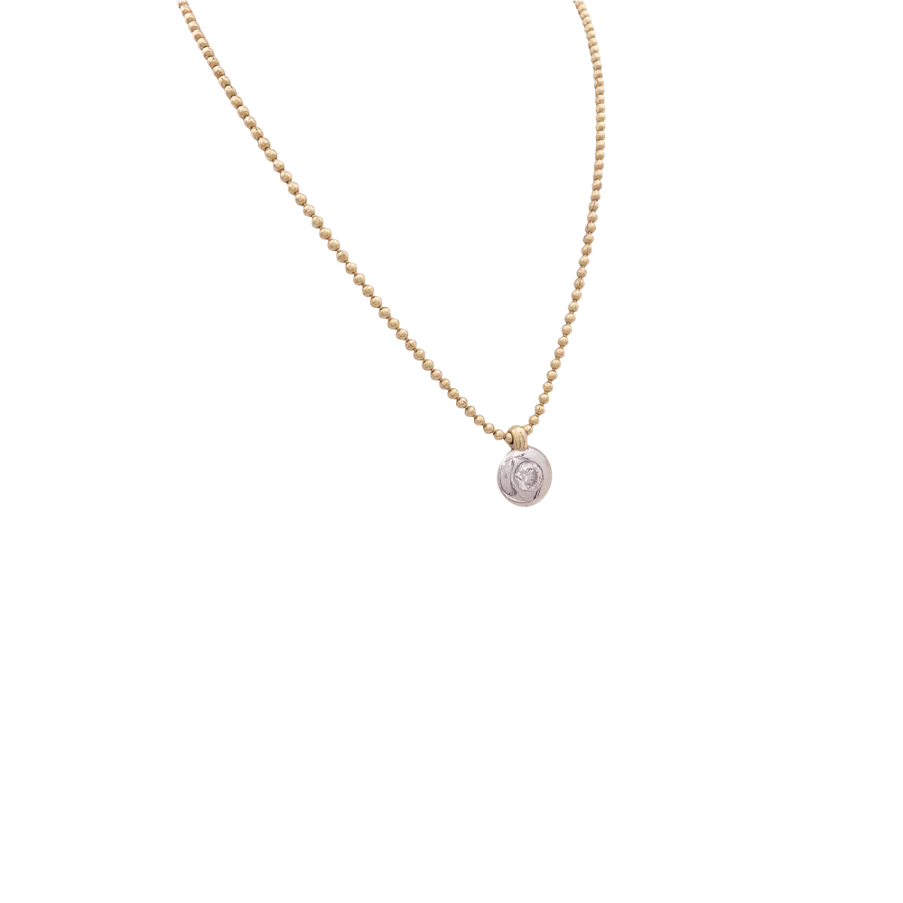 Two-tone gold necklace with diamond. - Image 3
