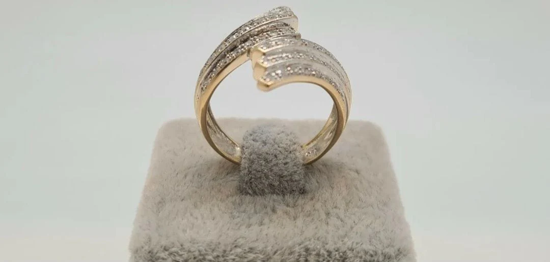 Yellow gold ring, diamonds - Image 4