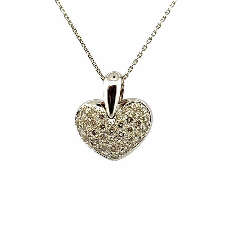 Heart pendant in 18-carat white gold and diamonds - Image 5