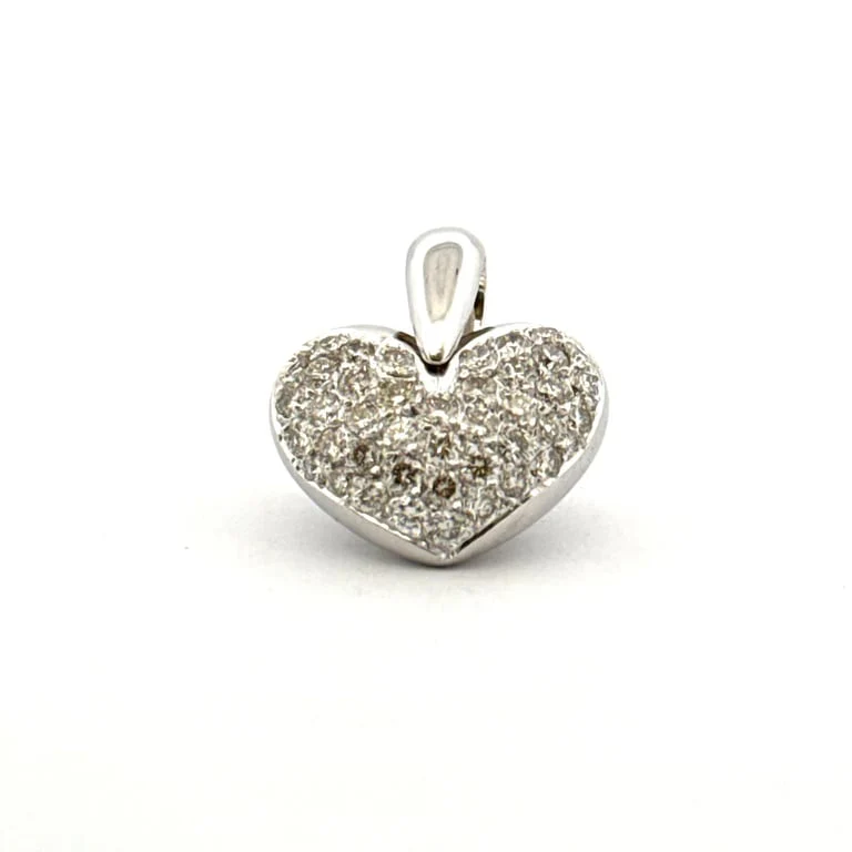 Heart pendant in 18-carat white gold and diamonds - Image 6