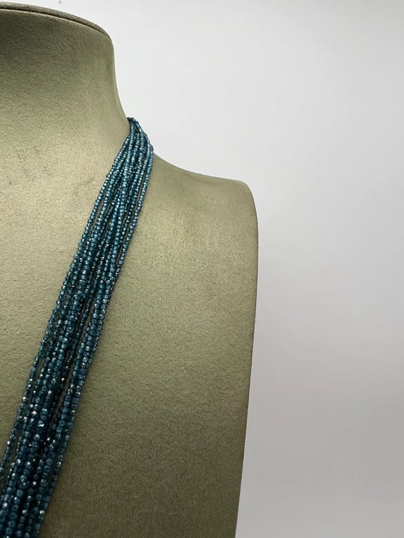 London blue topaz necklace, baroque pearl, bakelite - Image 6