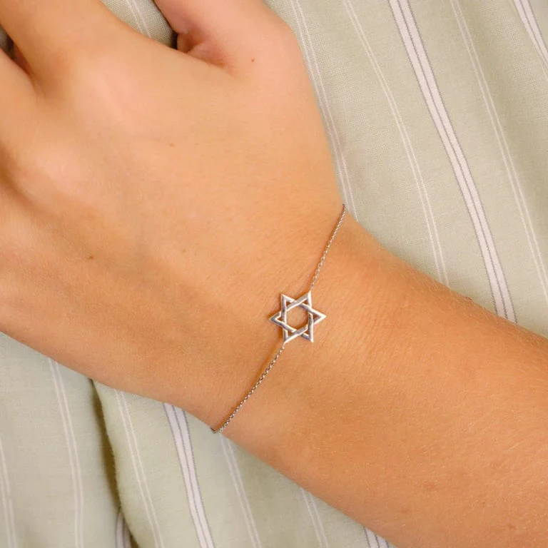 Star of David bracelet white gold - Image 4