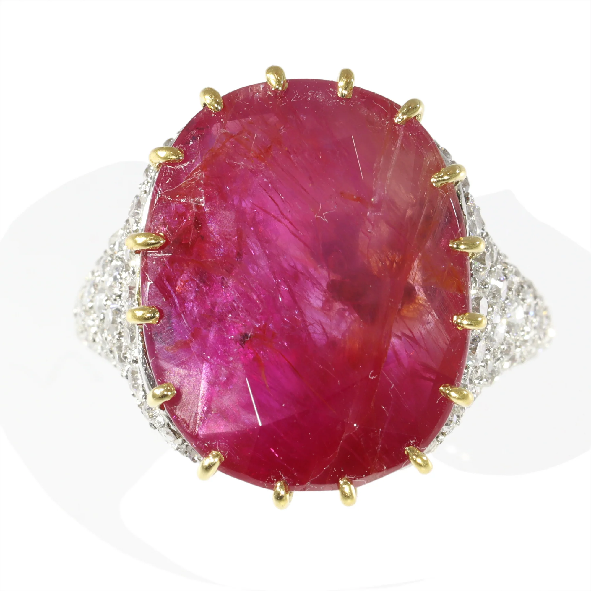 Vintage ruby delight: ring Art Deco with untreated 13.5 ct ruby  - Image 8