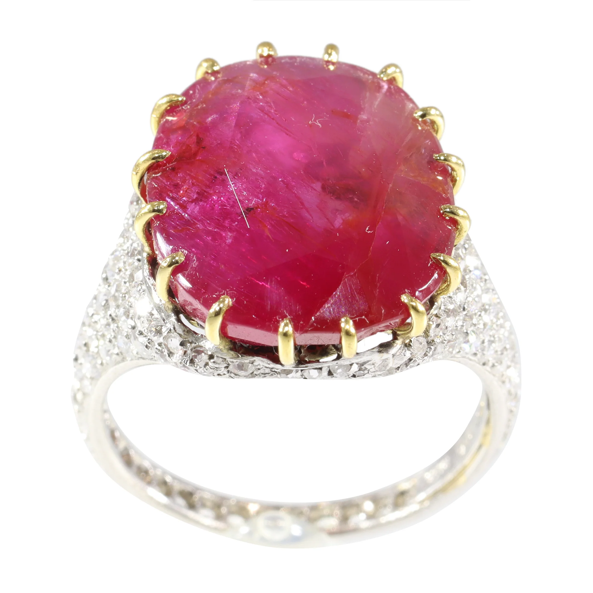 Vintage ruby delight: ring Art Deco with untreated 13.5 ct ruby  - Image 9