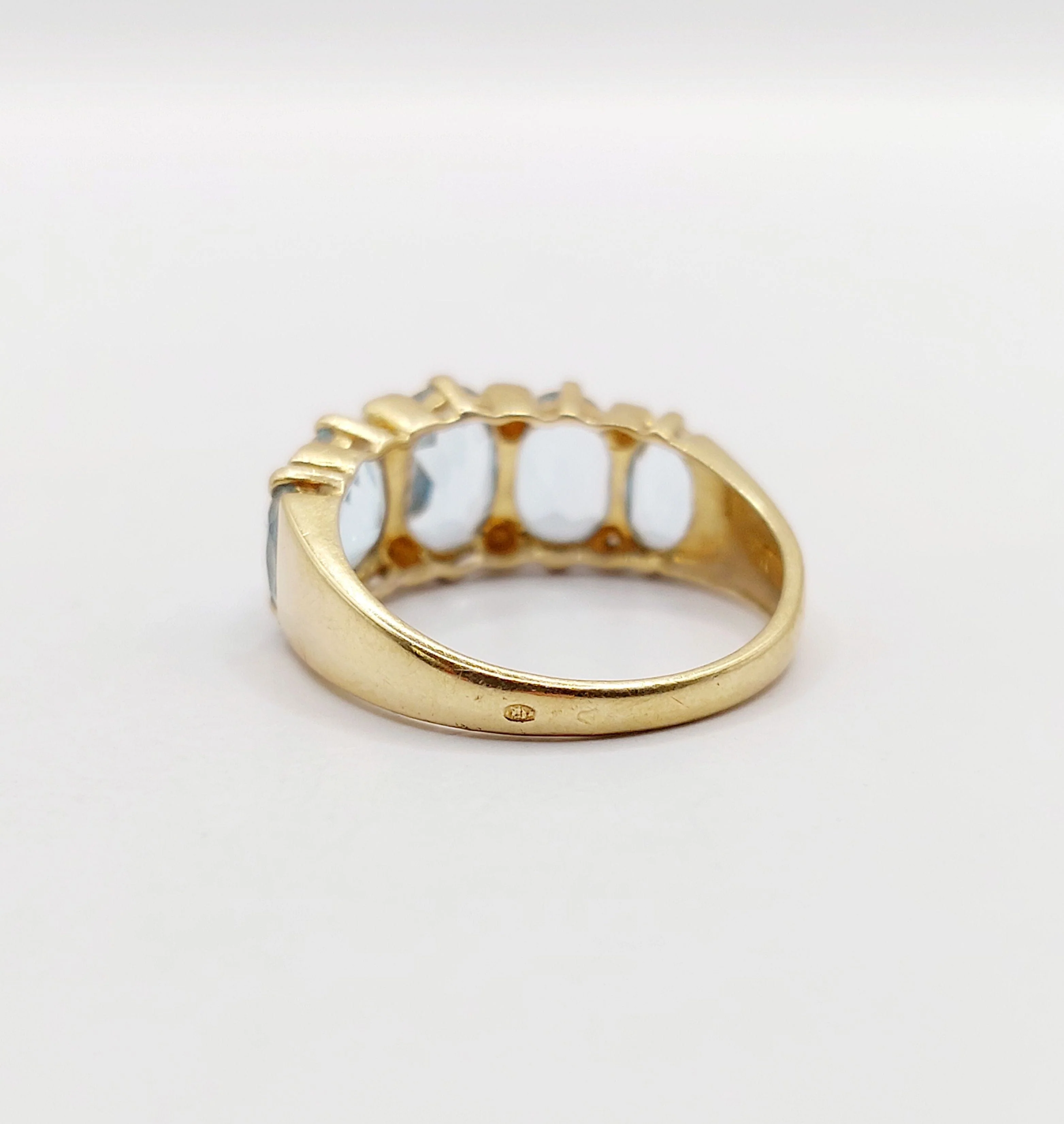 Garter ring vintage 18k yellow gold topazes and diamonds (circa 1980)  - Image 12