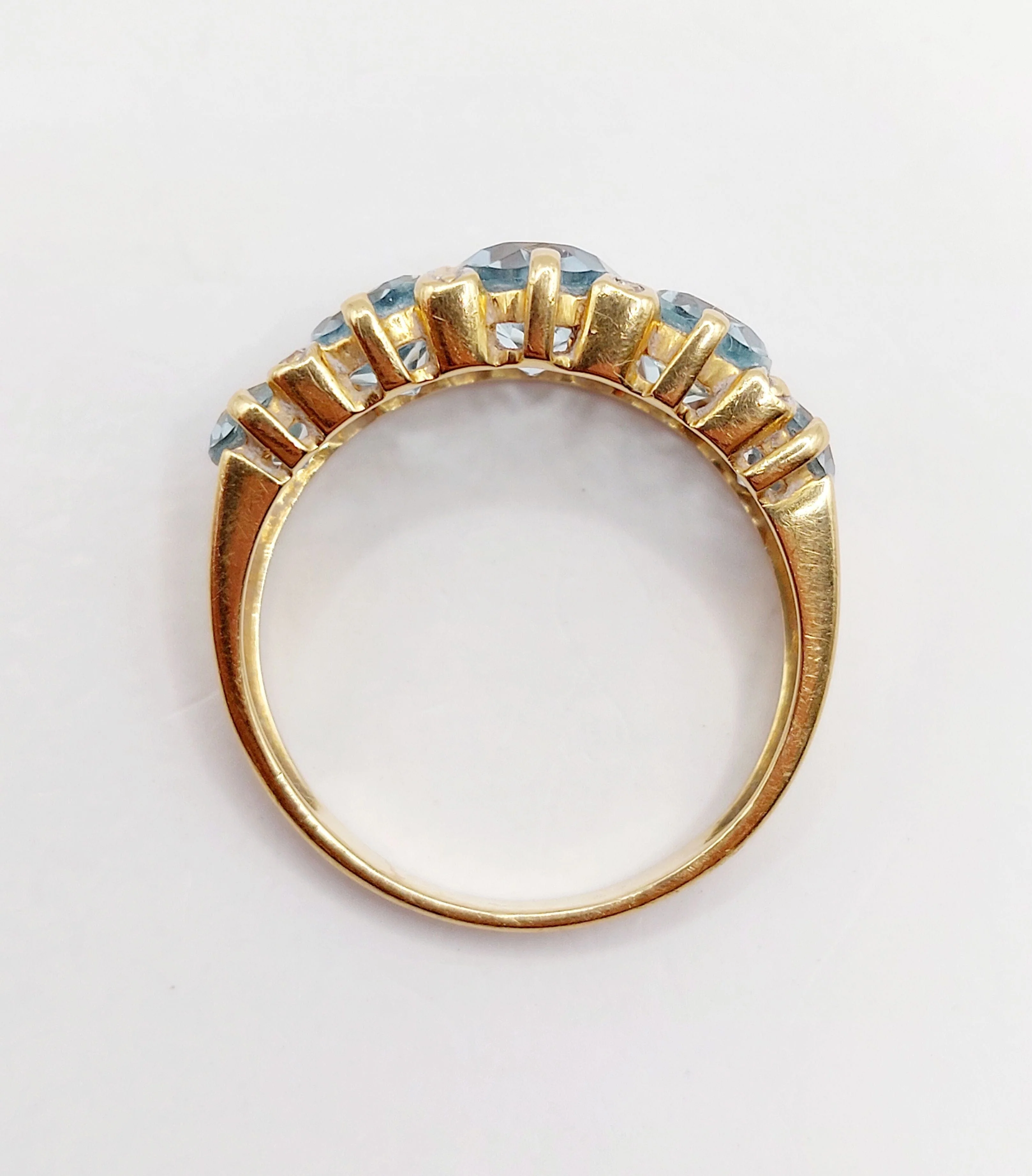 Garter ring vintage 18k yellow gold topazes and diamonds (circa 1980)  - Image 13