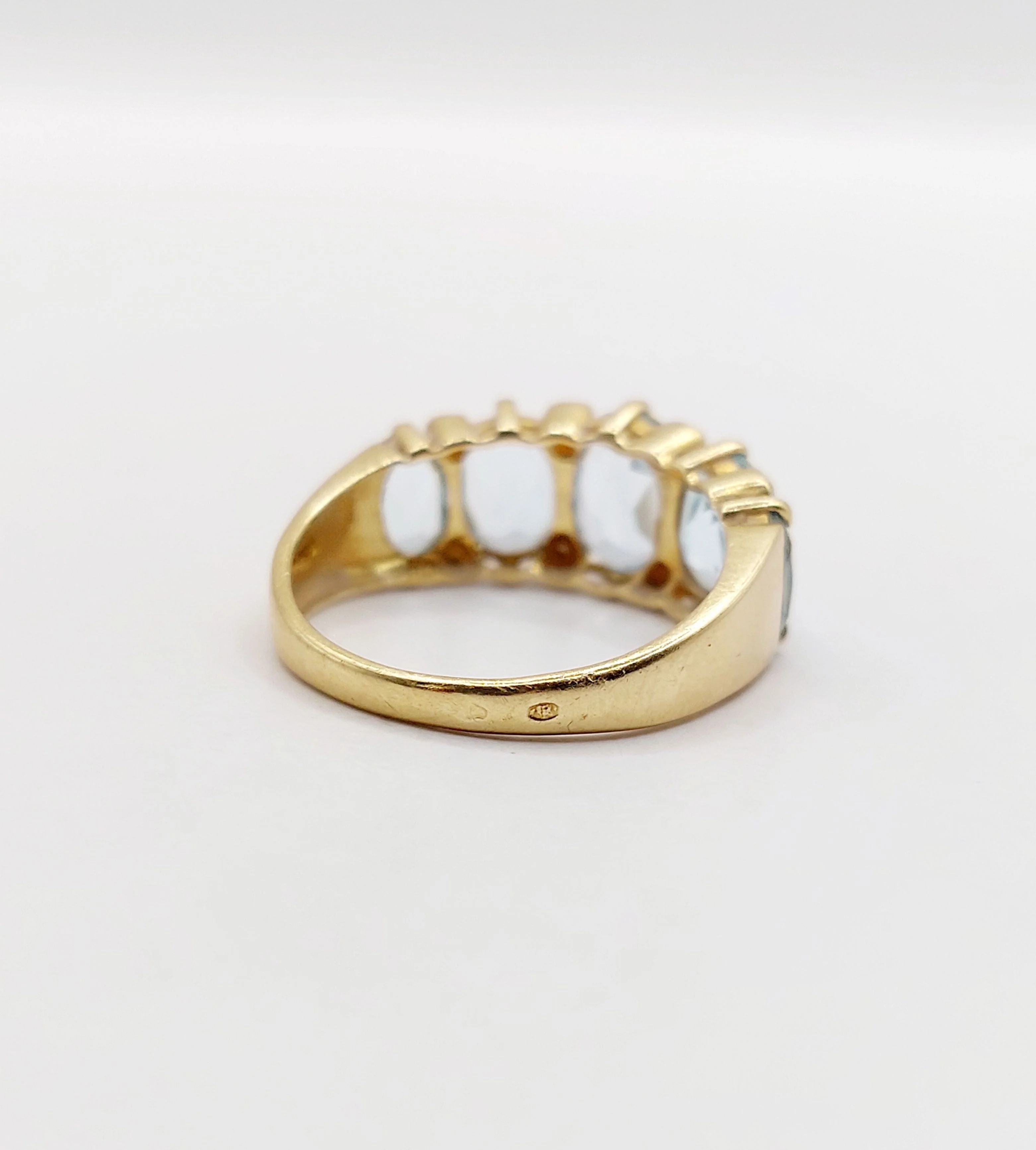 Garter ring vintage 18k yellow gold topazes and diamonds (circa 1980)  - Image 9