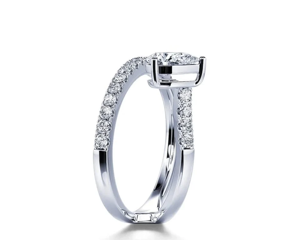 Creation ring in platinum and natural diamonds  - Image 3