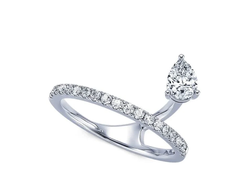 Creation ring in platinum and natural diamonds  - Image 4