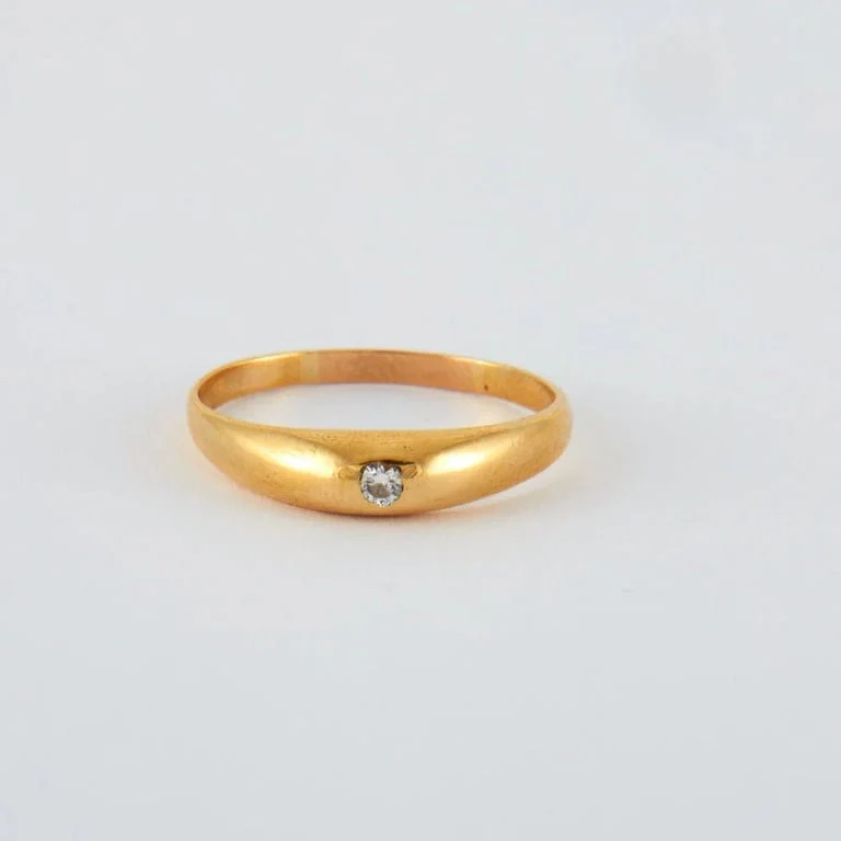 English yellow gold diamond bangle ring - Image 7