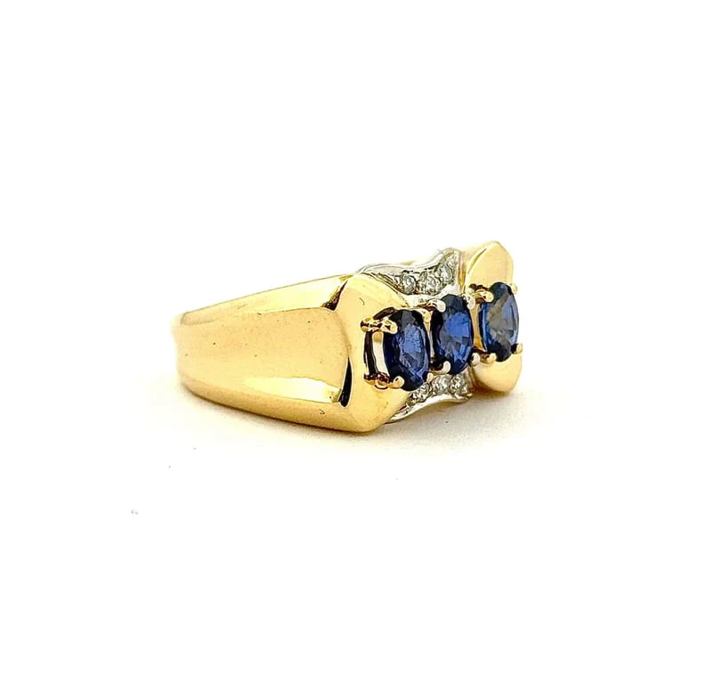 18-carat gold ring with sapphires and diamonds  - Image 5