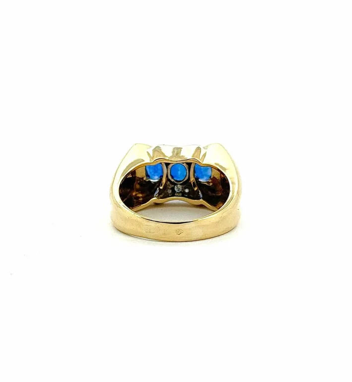 18-carat gold ring with sapphires and diamonds  - Image 7