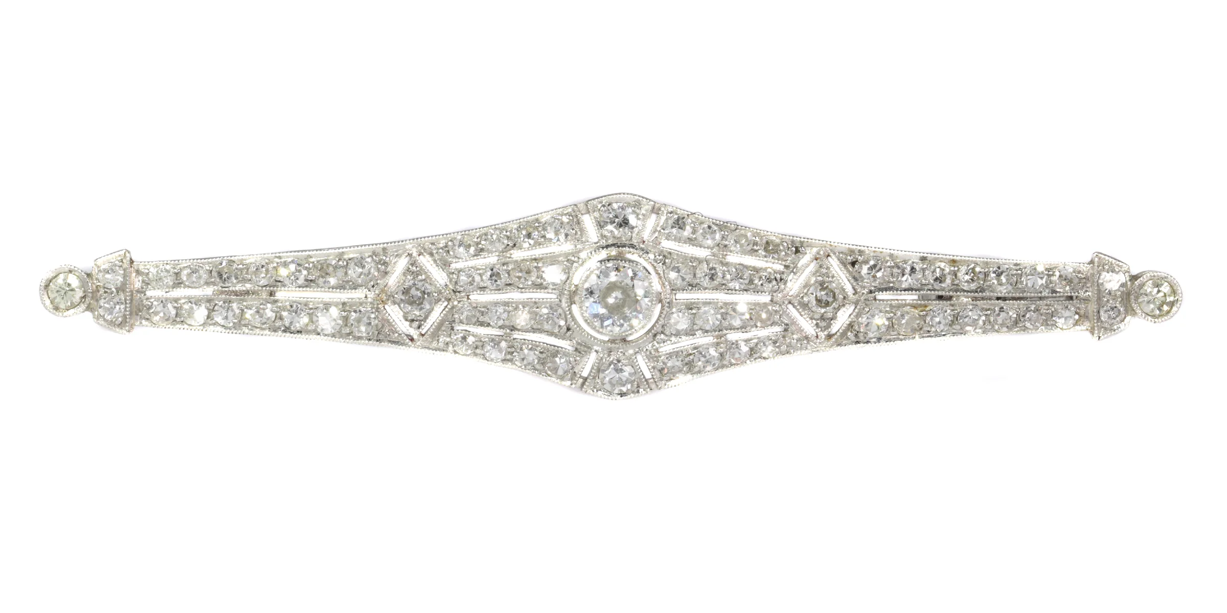 Timeless twenties: a sparkling Art Deco brooch in platinum  - Image 3