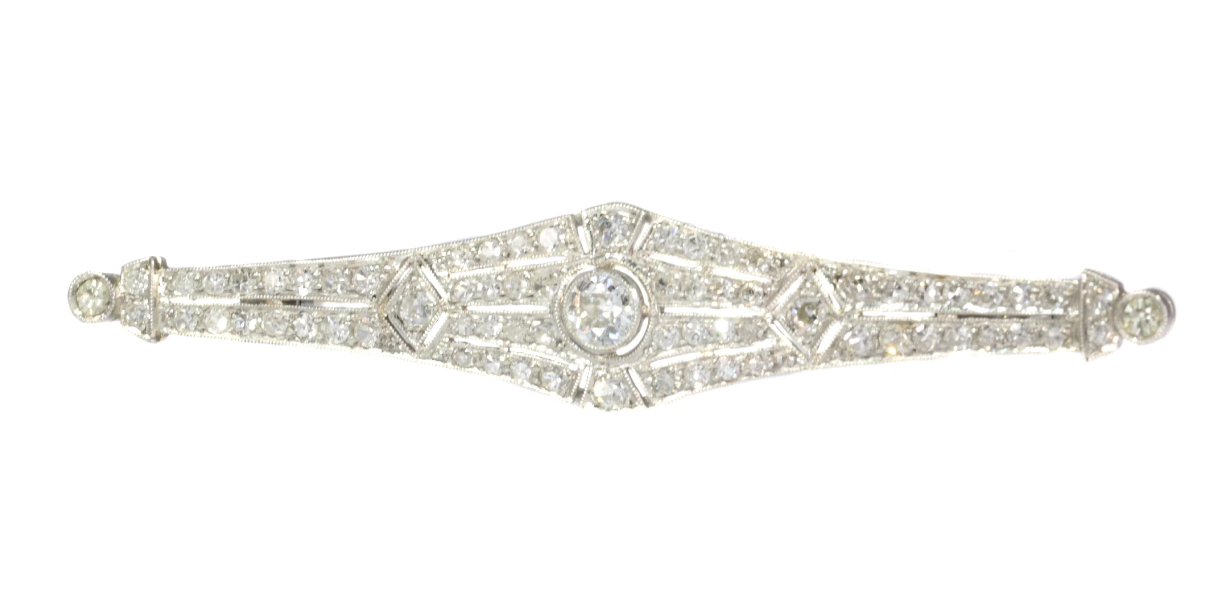 Timeless twenties: a sparkling Art Deco brooch in platinum  - Image 4