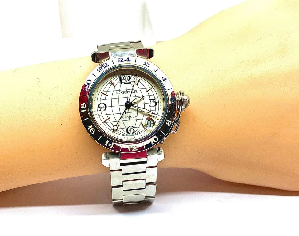 CARTIER - Watch Pasha GMT steel meridians - Image 10