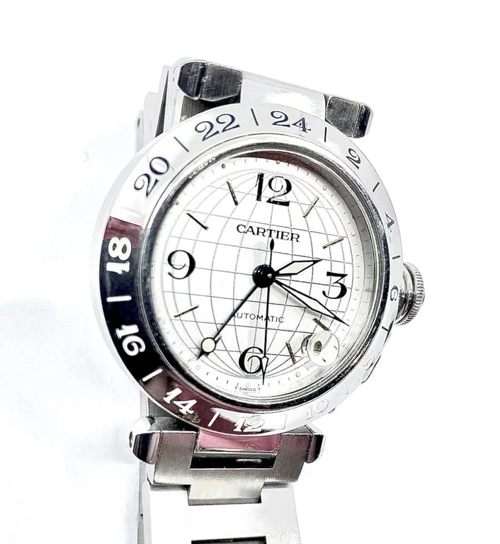 CARTIER - Watch Pasha GMT steel meridians - Image 3