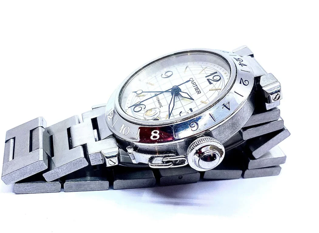 CARTIER - Watch Pasha GMT steel meridians - Image 4