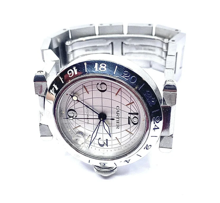 CARTIER - Watch Pasha GMT steel meridians - Image 8