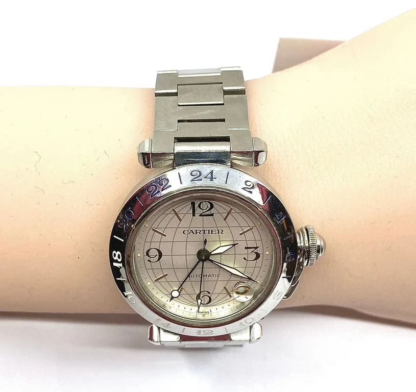 CARTIER - Watch Pasha GMT steel meridians - Image 9