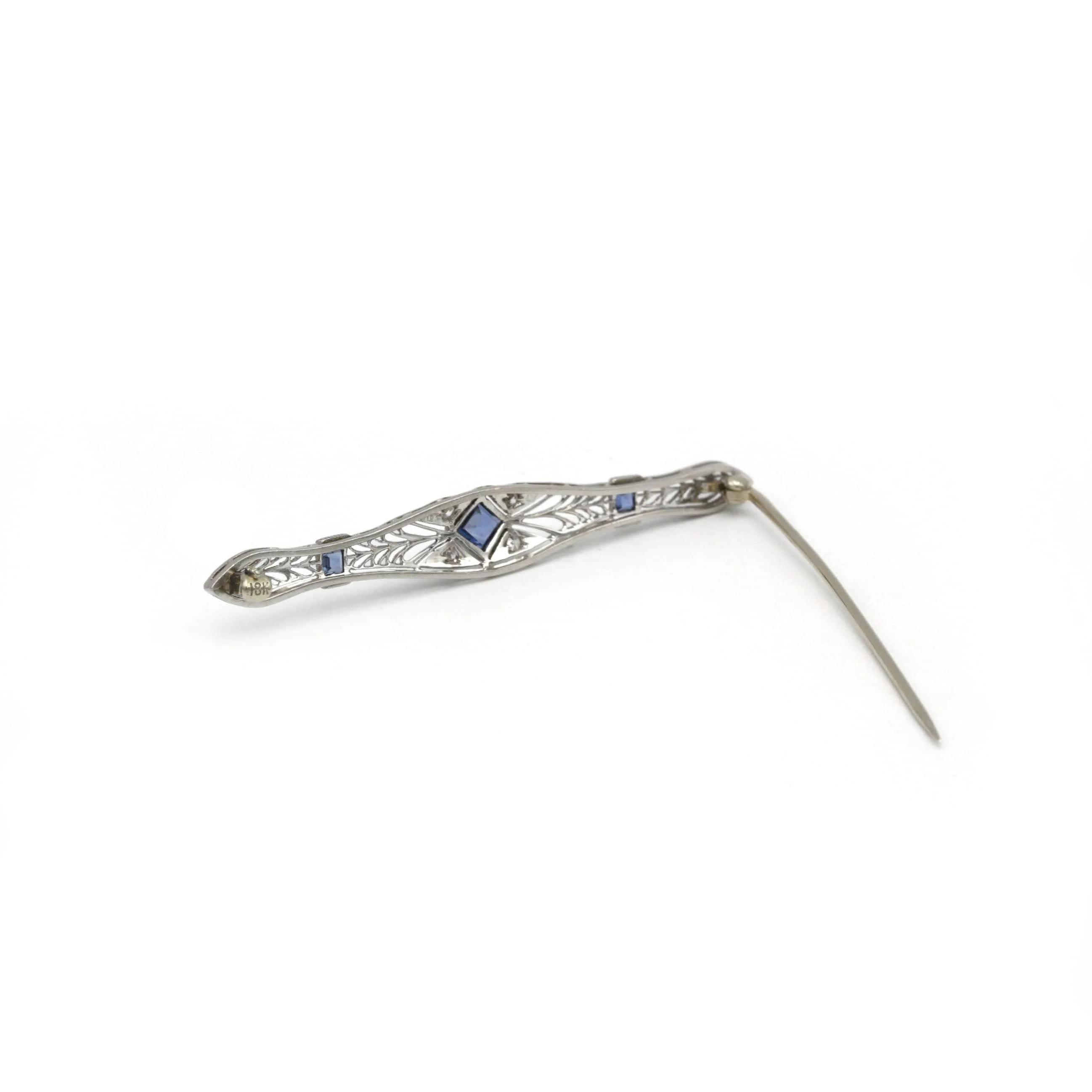 Brooch - Gold, platinum, Diamonds & Sapphires  - Image 4