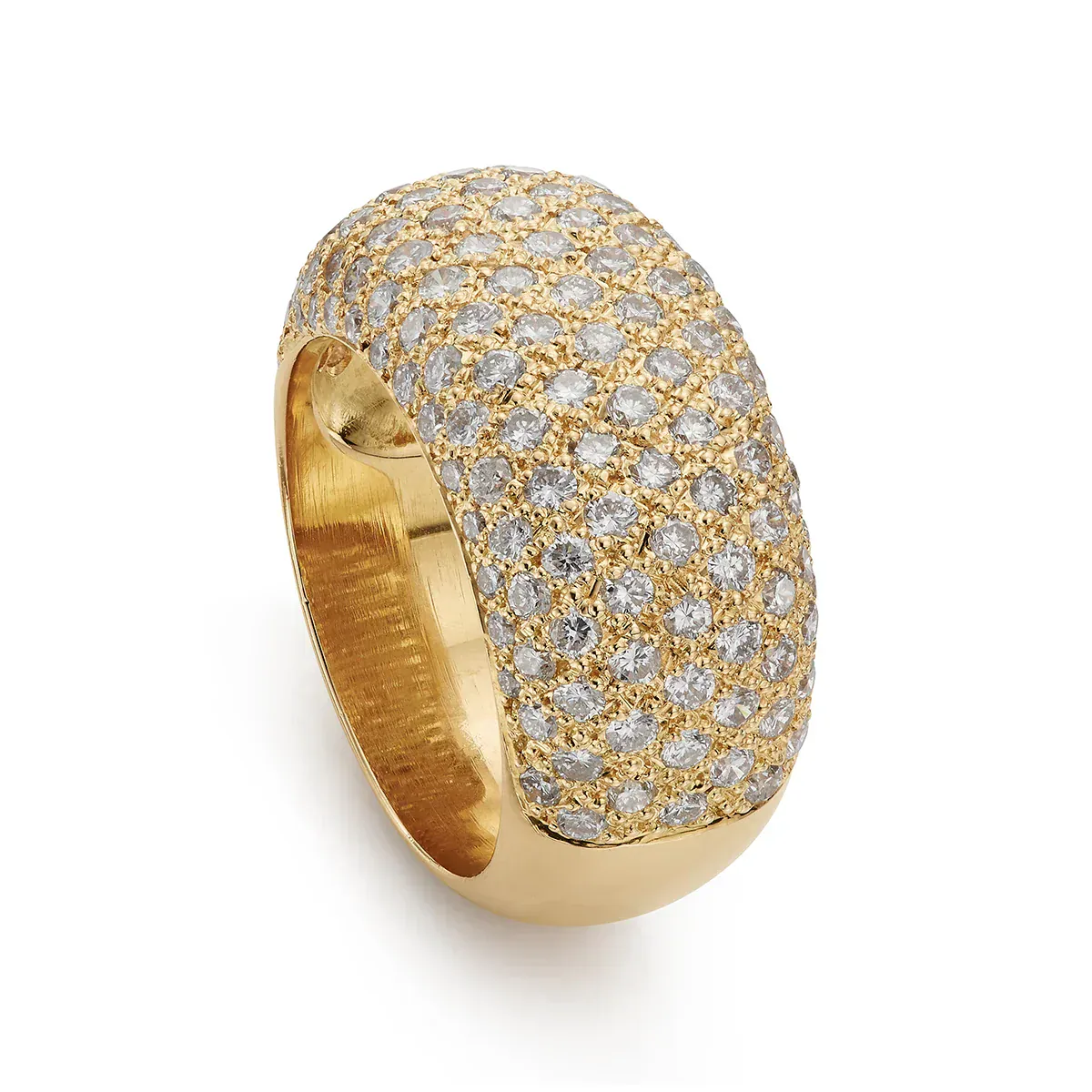 Domed ring in 18 ct yellow gold paved with 1.55 ct diamonds  - Image 4