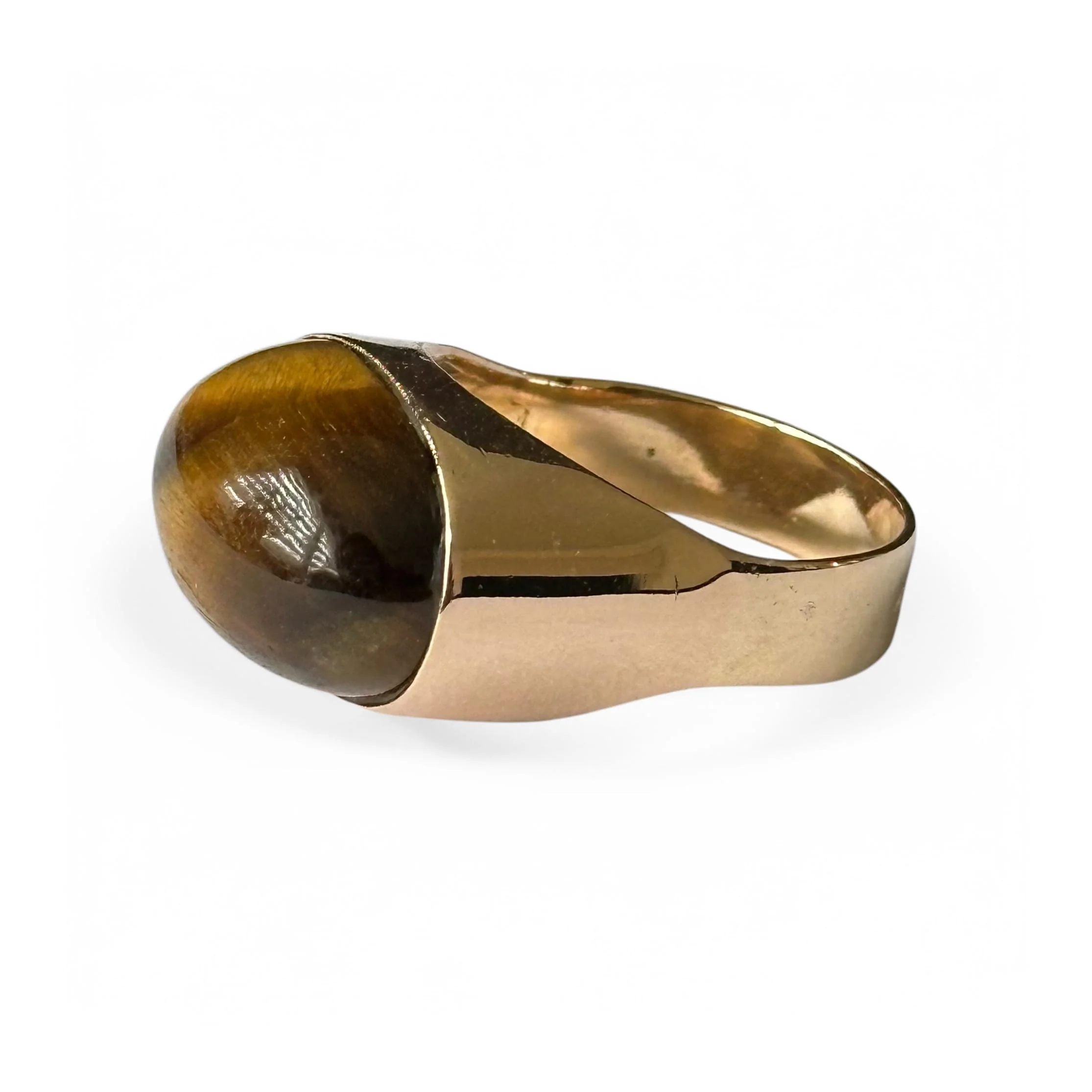18-carat yellow gold tiger's eye ring  - Image 5