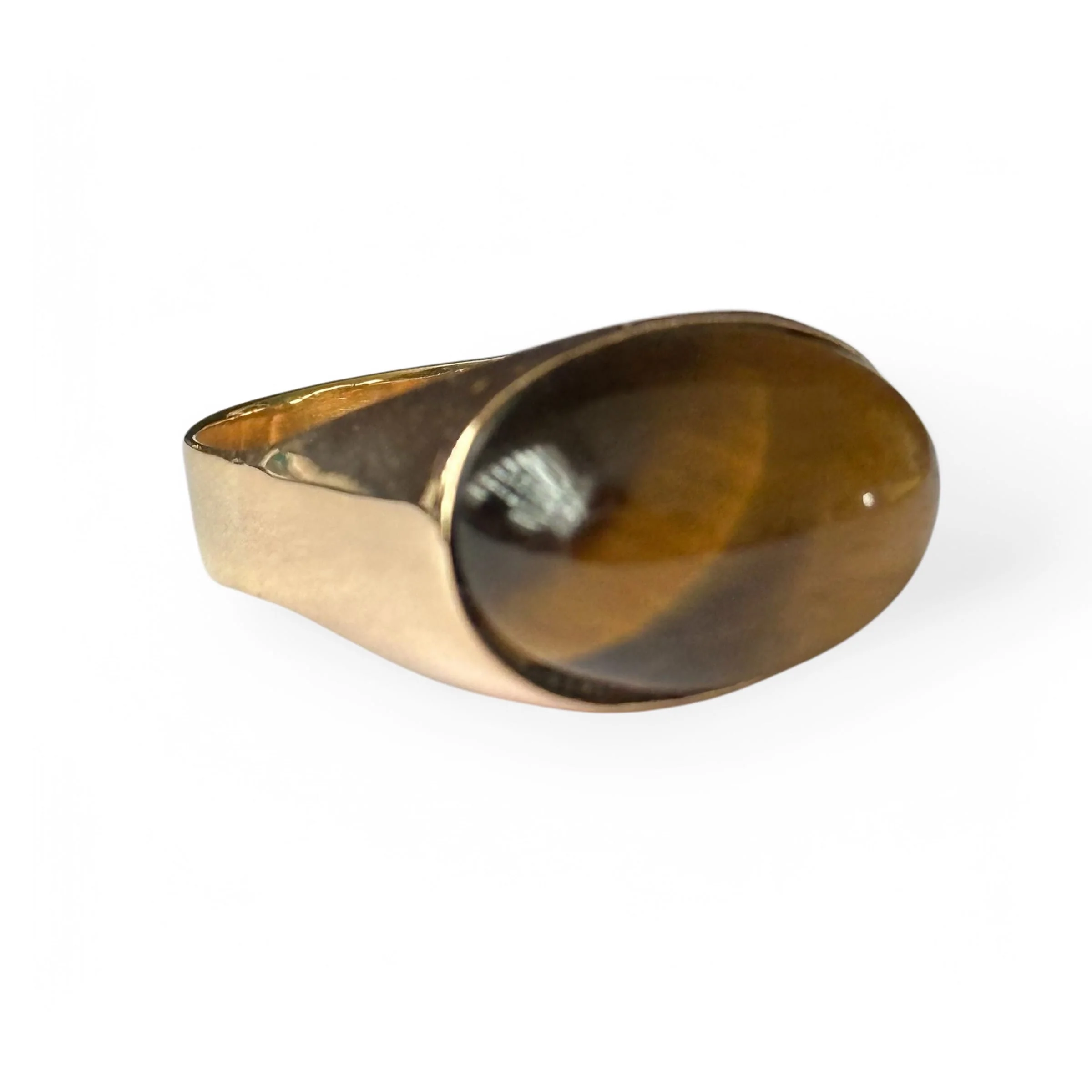 18-carat yellow gold tiger's eye ring  - Image 6