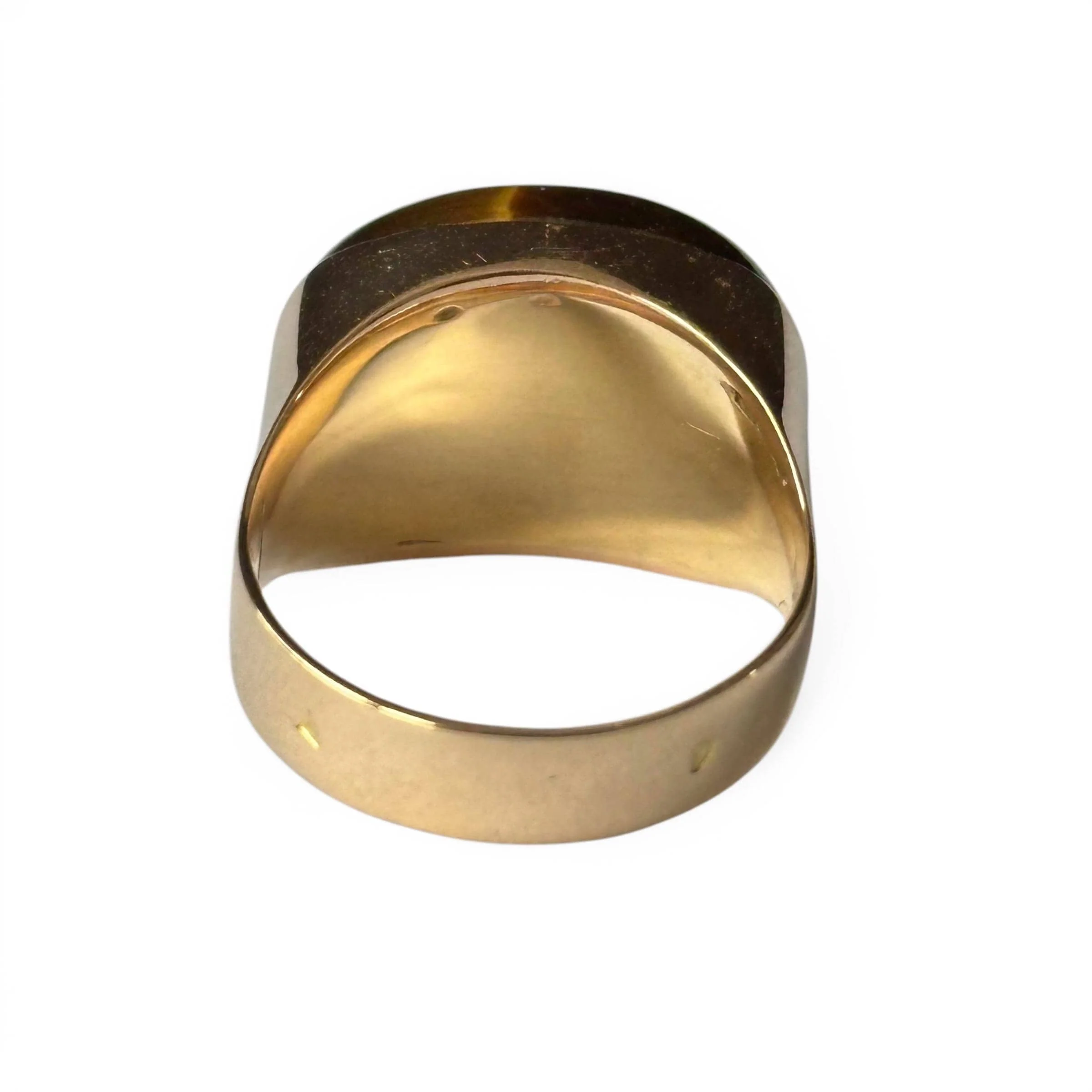 18-carat yellow gold tiger's eye ring  - Image 8