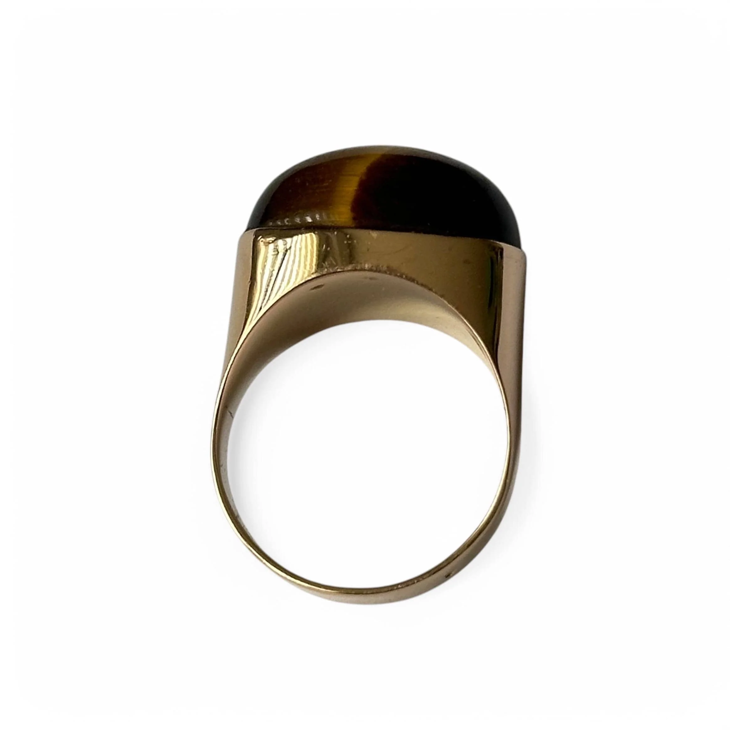 18-carat yellow gold tiger's eye ring  - Image 9