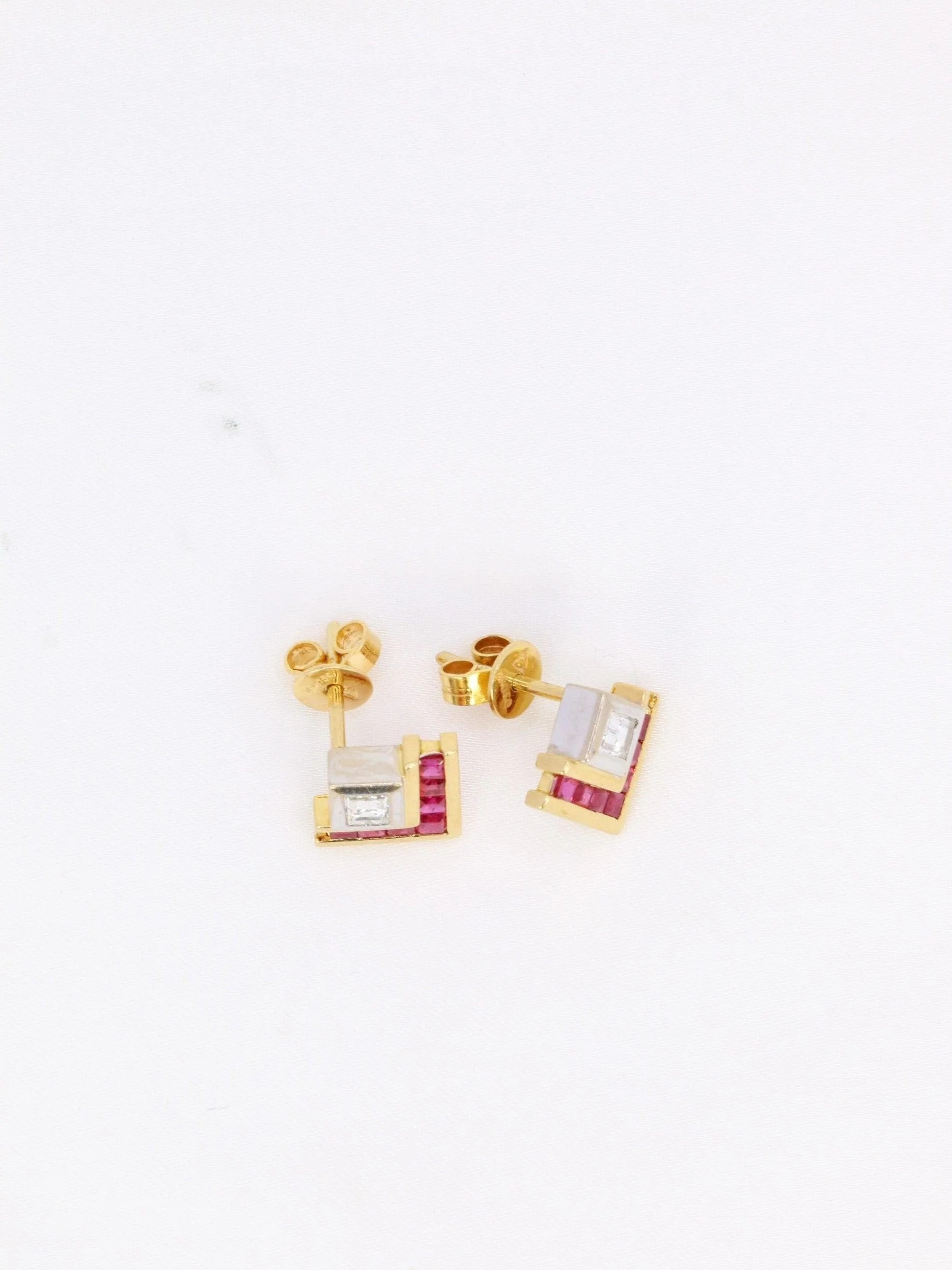 Emerald cut ruby diamond earrings calibers - Image 3