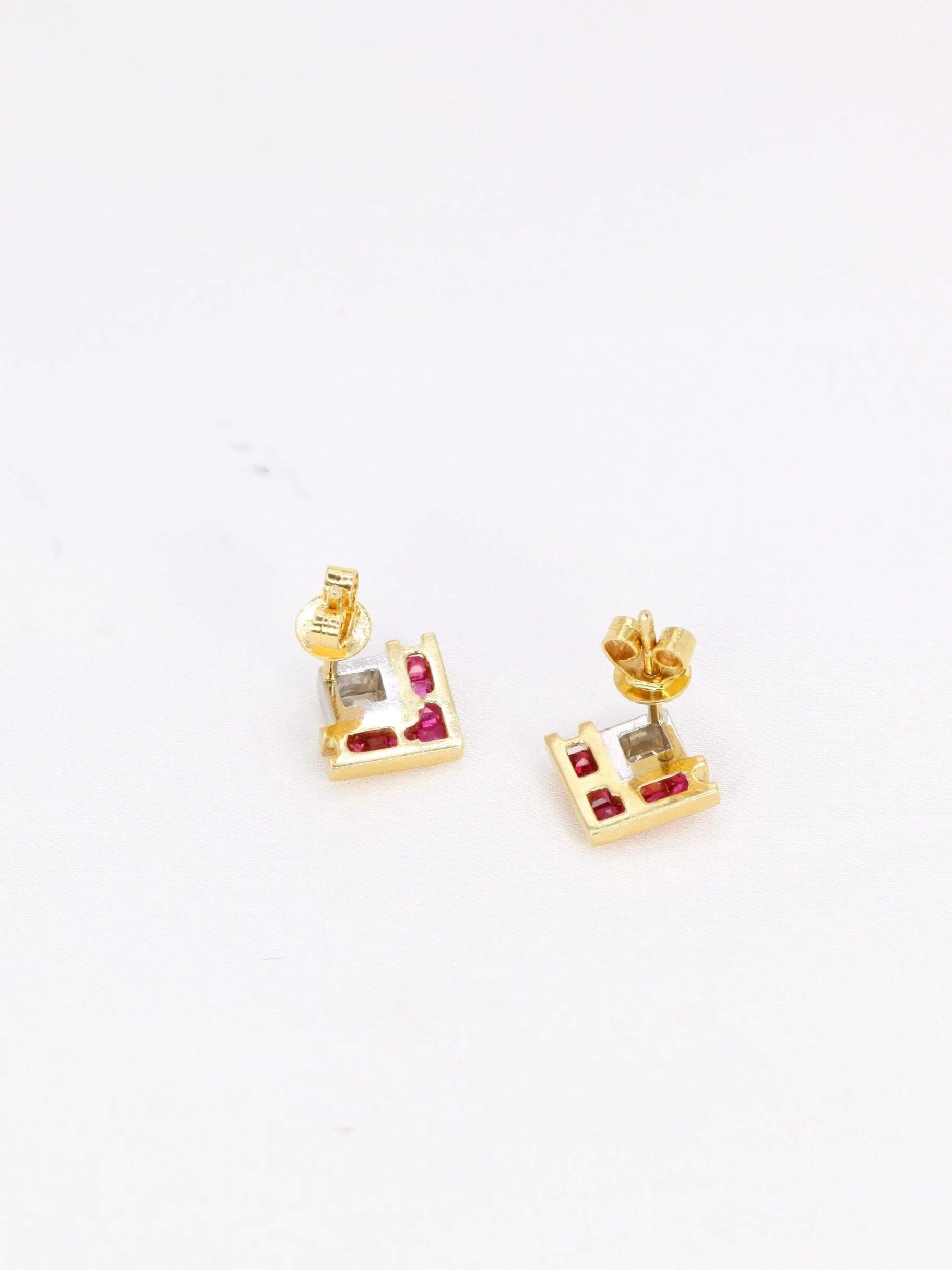 Emerald cut ruby diamond earrings calibers - Image 5