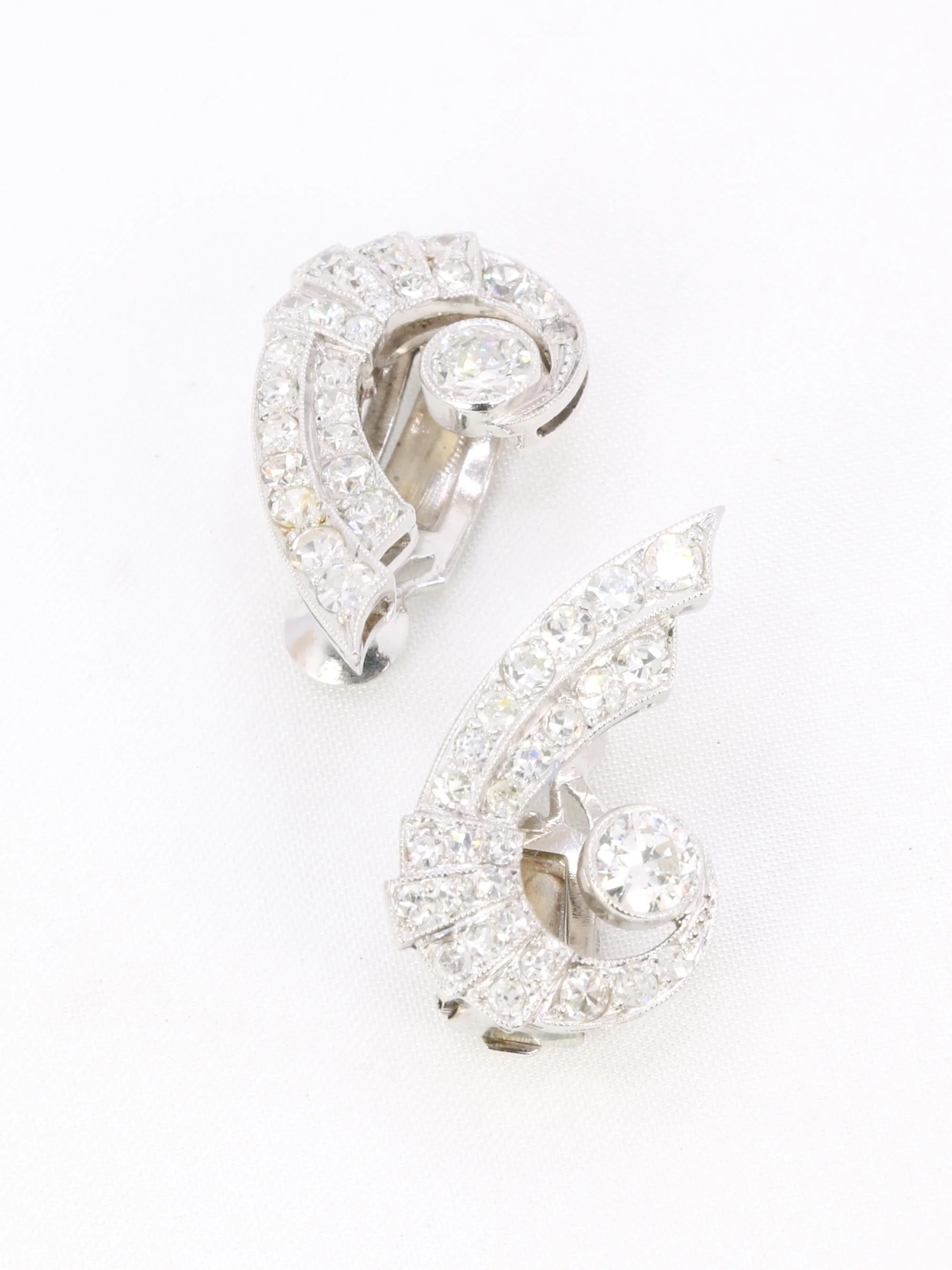 Art Deco Diamond Wings Earrings - Image 4